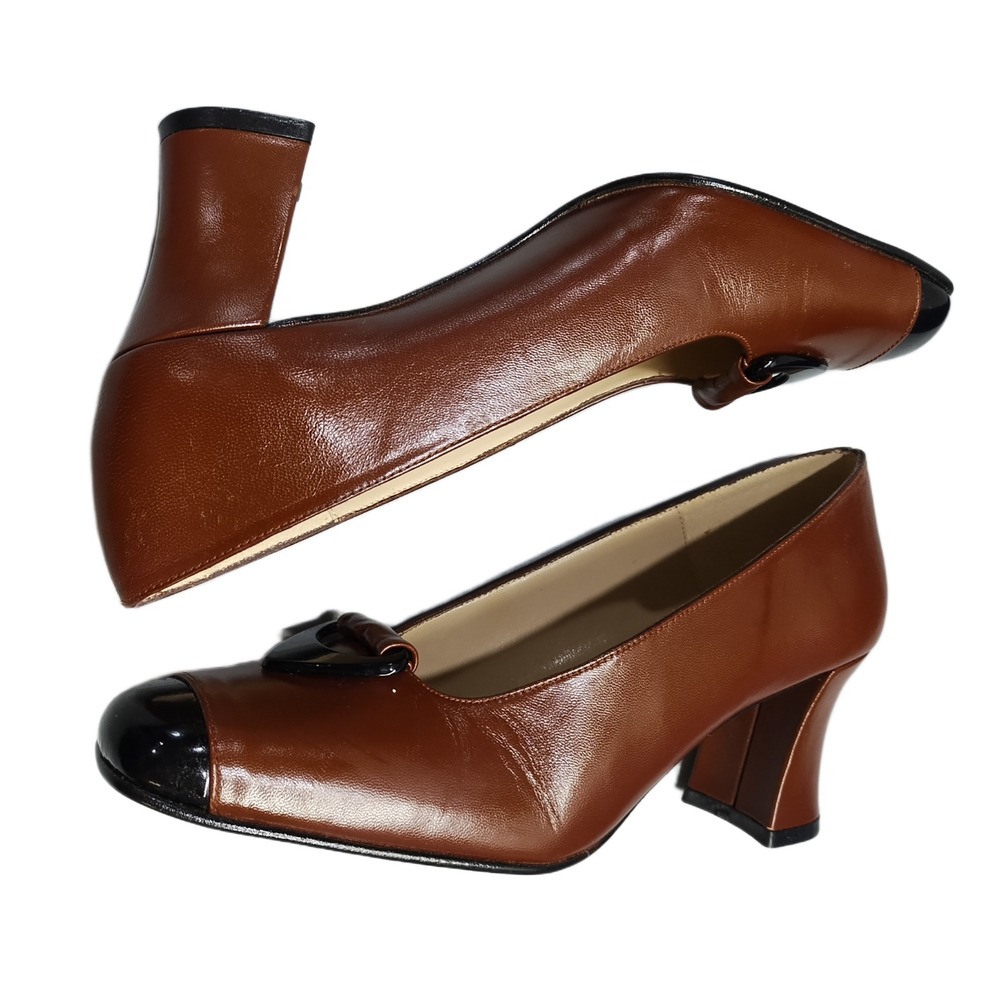 Spanish Leather Collection by Sergio Zelcer Pump Heels Womens US 8M Brown Black